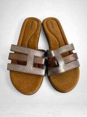 ARRAY Sarasota Copper and Silver Sandals, NEW! Size 9 Wide
